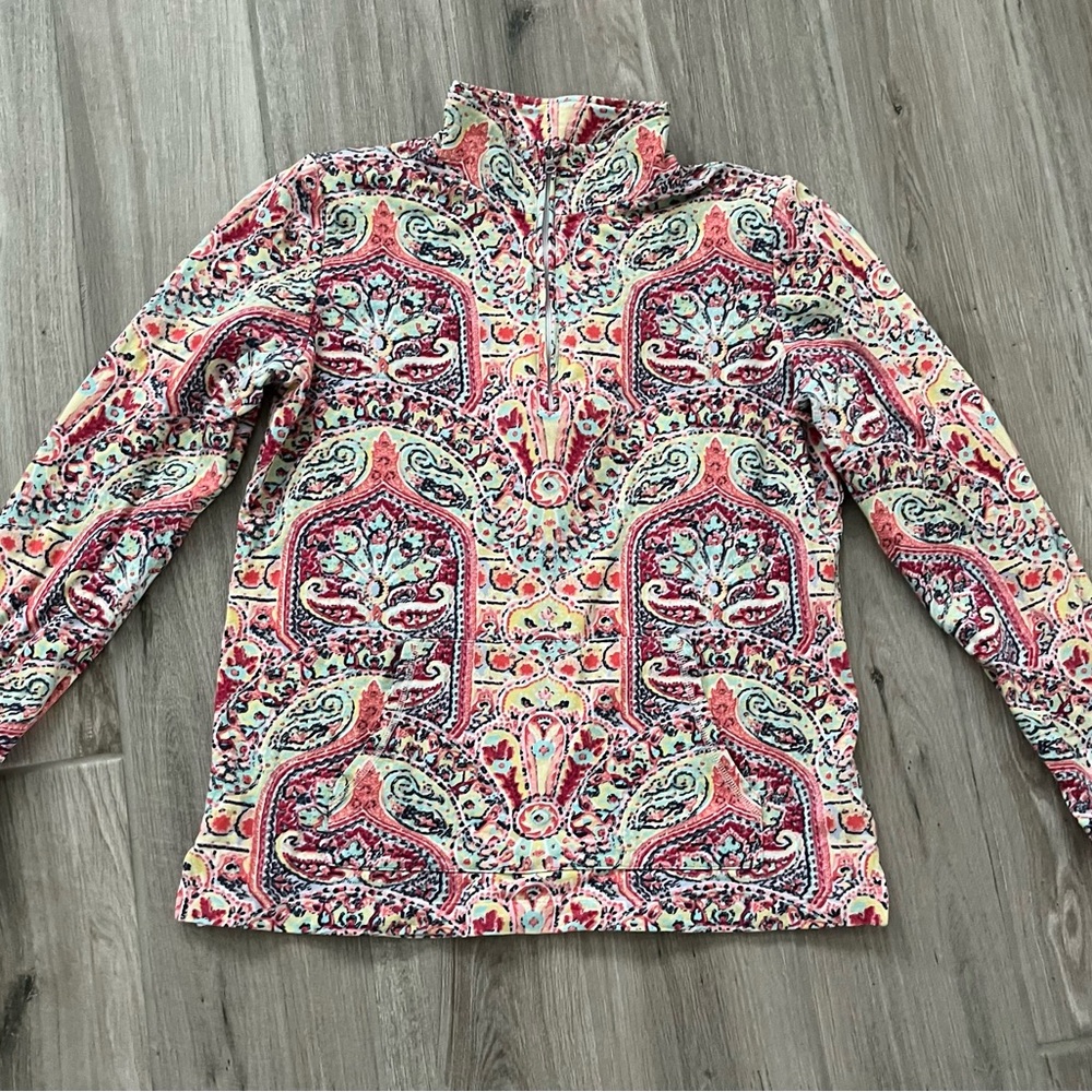 Talbots Multicolor Paisley Popover Top